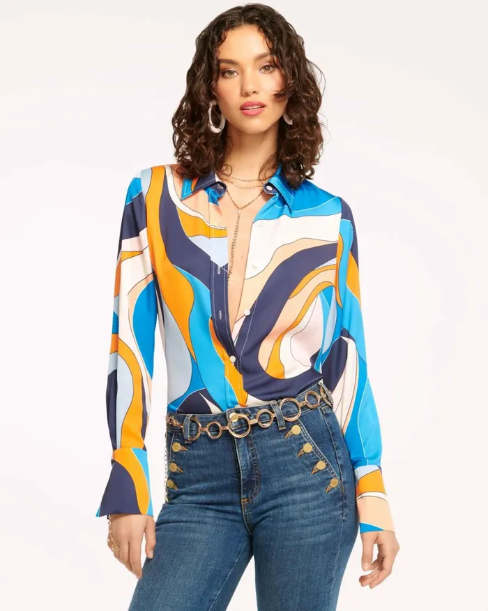 Women Victoria Button Down Blouse Sandstone Ramy Brook Tops Women Victoria Button Down Blouse Sandstone Ramy Brook Tops