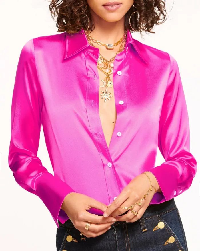 Women Victoria Button Down Blouse Sandstone Ramy Brook Tops Women Victoria Button Down Blouse Sandstone Ramy Brook Tops