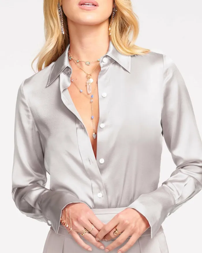 Women Victoria Button Down Blouse Sandstone Ramy Brook Tops Women Victoria Button Down Blouse Sandstone Ramy Brook Tops