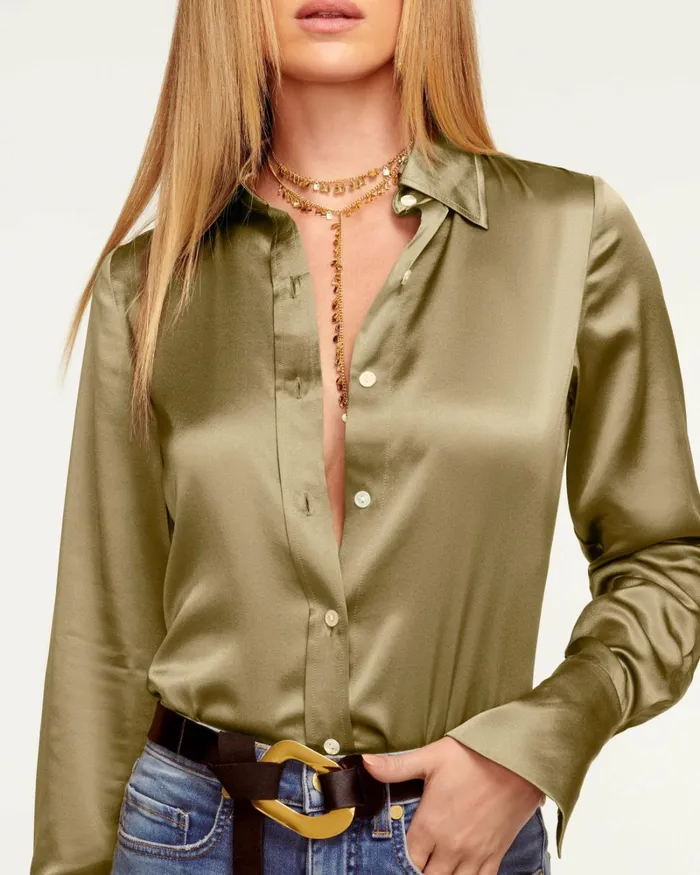 Women Victoria Button Down Blouse Sandstone Ramy Brook Tops Women Victoria Button Down Blouse Sandstone Ramy Brook Tops