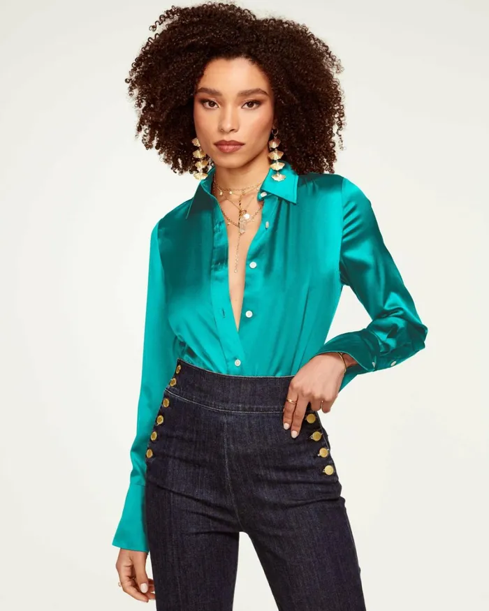Women Victoria Button Down Blouse Sandstone Ramy Brook Tops Women Victoria Button Down Blouse Sandstone Ramy Brook Tops