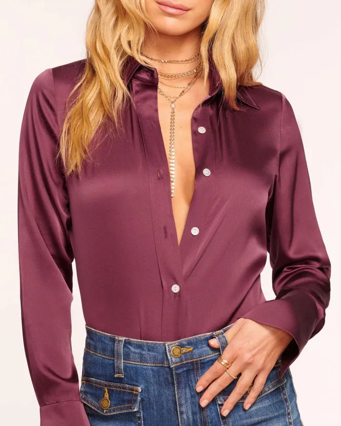 Women Victoria Button Down Blouse Sandstone Ramy Brook Tops Women Victoria Button Down Blouse Sandstone Ramy Brook Tops