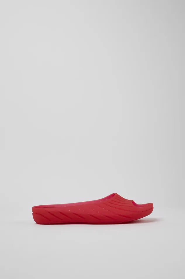 Women Wabi Red Monomaterial Sandals Camper Flat Shoes Women Wabi Red Monomaterial Sandals Camper Flat Shoes