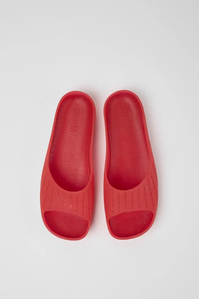 Women Wabi Red Monomaterial Sandals Camper Flat Shoes Women Wabi Red Monomaterial Sandals Camper Flat Shoes