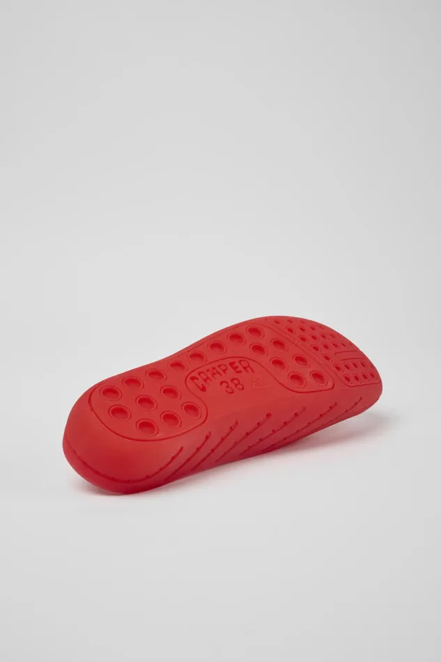 Women Wabi Red Monomaterial Sandals Camper Flat Shoes Women Wabi Red Monomaterial Sandals Camper Flat Shoes