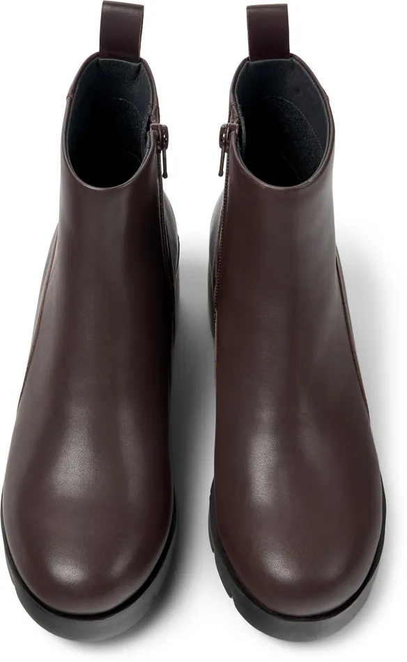 Women Wanda Brown Leather Boots Camper Ankle Boots Women Wanda Brown Leather Boots Camper Ankle Boots
