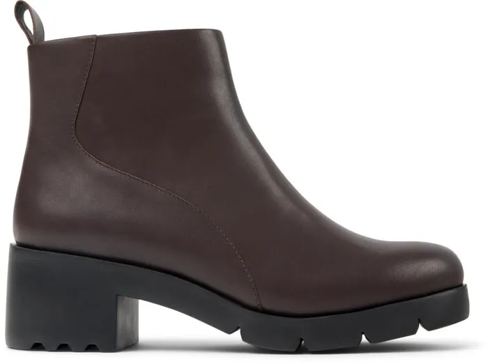 Women Wanda Brown Leather Boots Camper Ankle Boots Women Wanda Brown Leather Boots Camper Ankle Boots