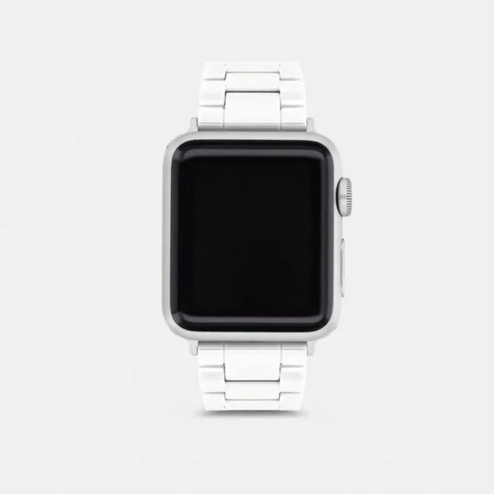 Women Watches Coach Apple Watch Strap 38 Mm And 40 Mm White