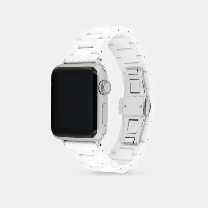 Women Watches Coach Apple Watch Strap 38 Mm And 40 Mm White