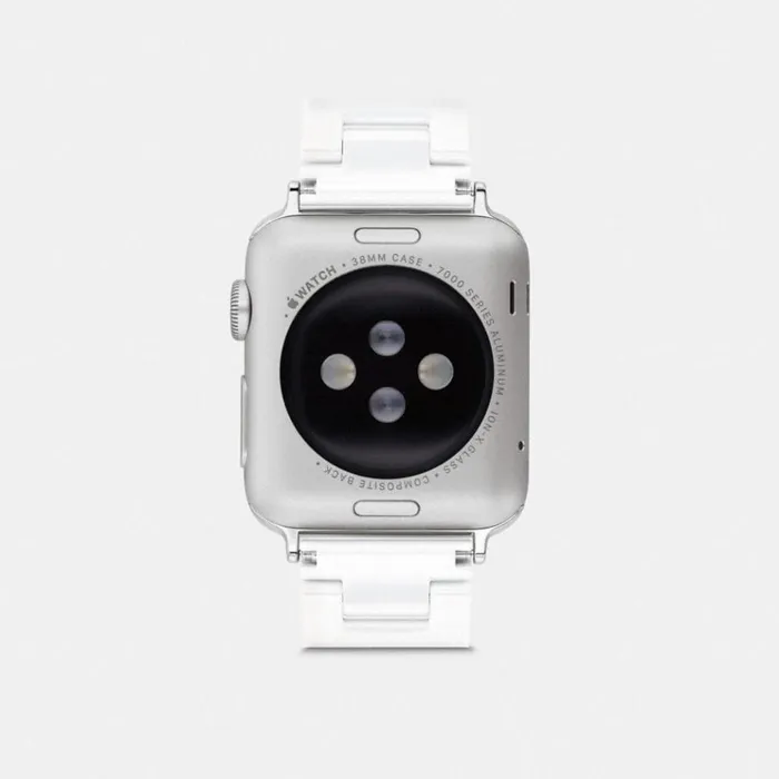 Women Watches Coach Apple Watch Strap 38 Mm And 40 Mm White