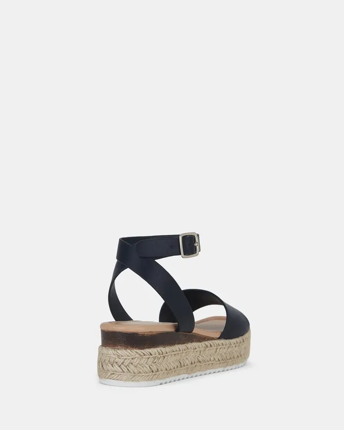 Women Wedges NOVO Shoes TESA BLACK Strappy Sandals