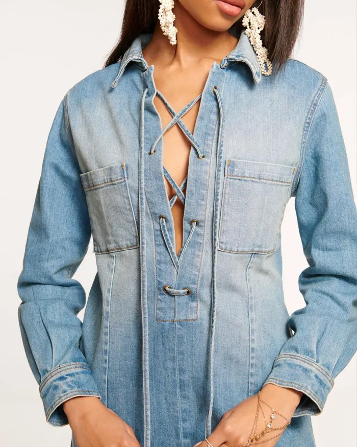 Women Wynter Denim Shirt Dress Light Wash Ramy Brook Dresses Women Wynter Denim Shirt Dress Light Wash Ramy Brook Dresses