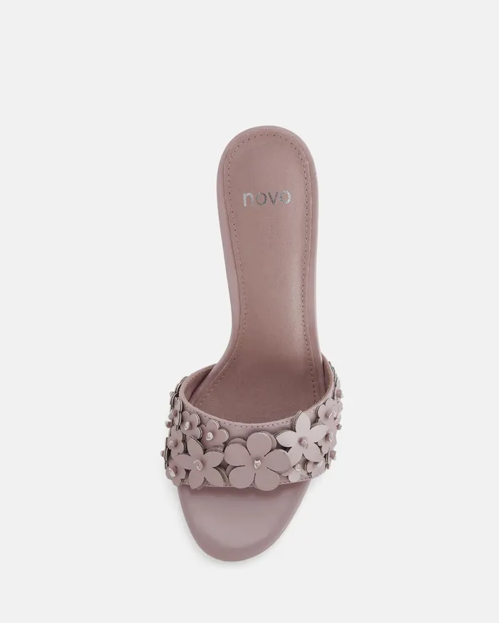 Women YEARNING PEACH Open Toe Heels Party NOVO Shoes