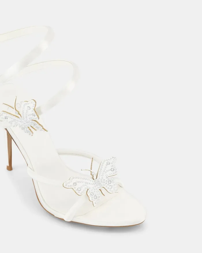 Women ZAISHA WHITE Open Toe Heels Party NOVO Shoes