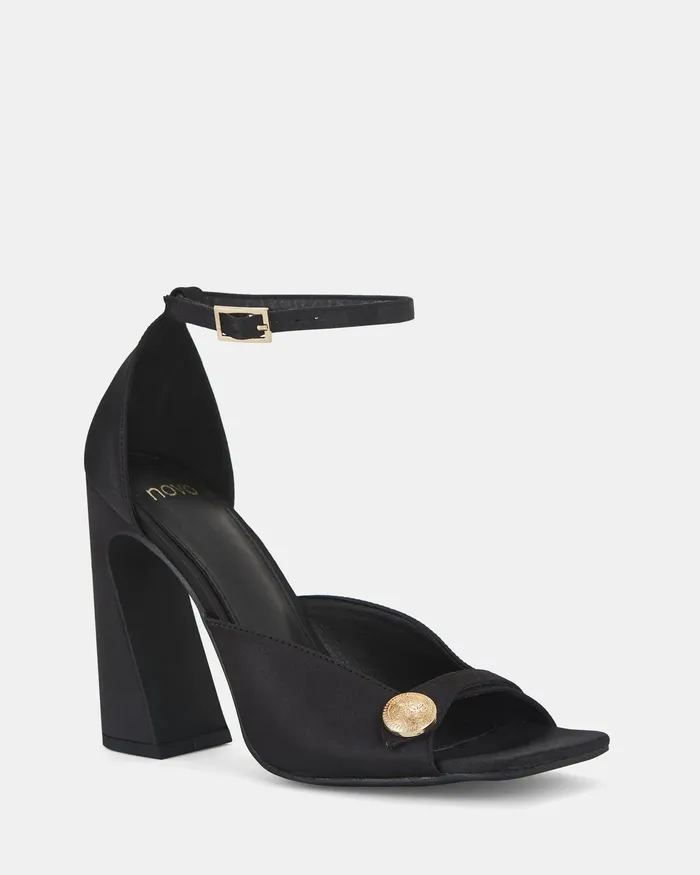 Women ZALTANA BLACK Block Heels NOVO Shoes
