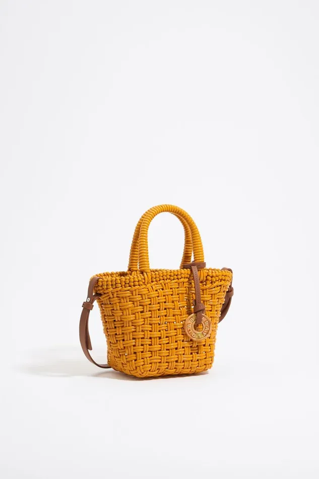 Yellow Plaited Shopper Bag Yellow Women Bimba Y Lola Crossbody Bags