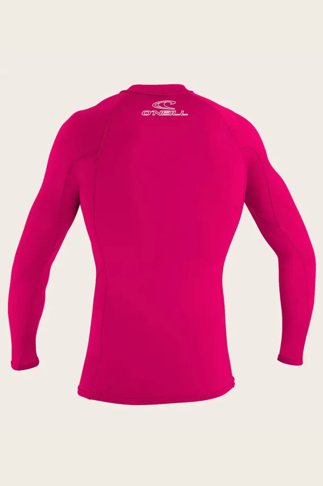 YOUTH BASIC SKINS 50 LS RASH GUARD Watermelon Kids O039NEILL Youth Wetsuits