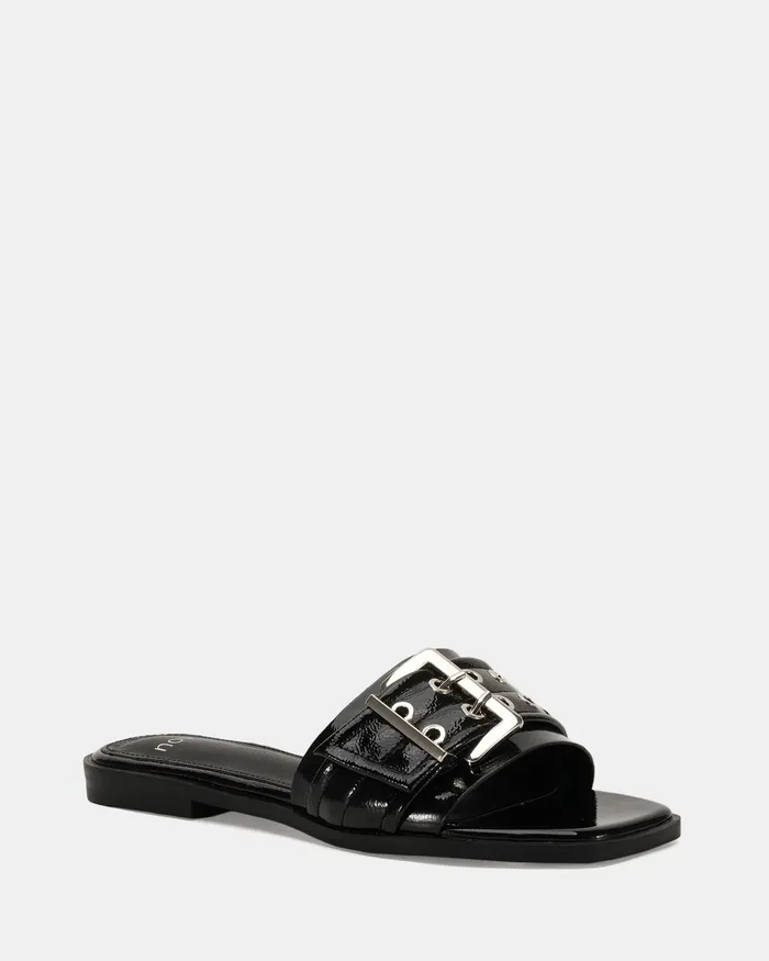 ZENDIT Black Patent Sandals Flat Sandals NOVO Shoes Women