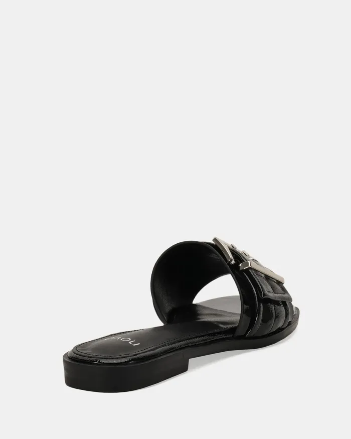 ZENDIT Black Patent Sandals Flat Sandals NOVO Shoes Women