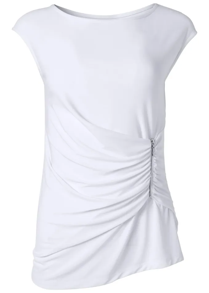 ZIP DETAIL TOP White Women VENUS Casual Tops